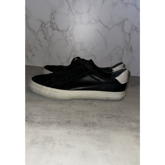 VINCE Men’s "Fulton" Leather Low-Top Lace Up Sneakers Black/White 9M - Picture 3 of 7